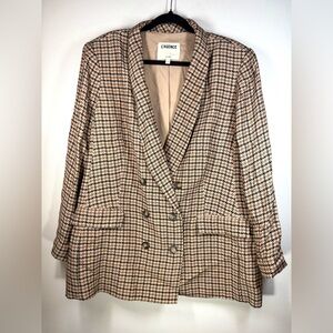 L’Agence Women's Houndstooth Blazer Brown Size 16‎